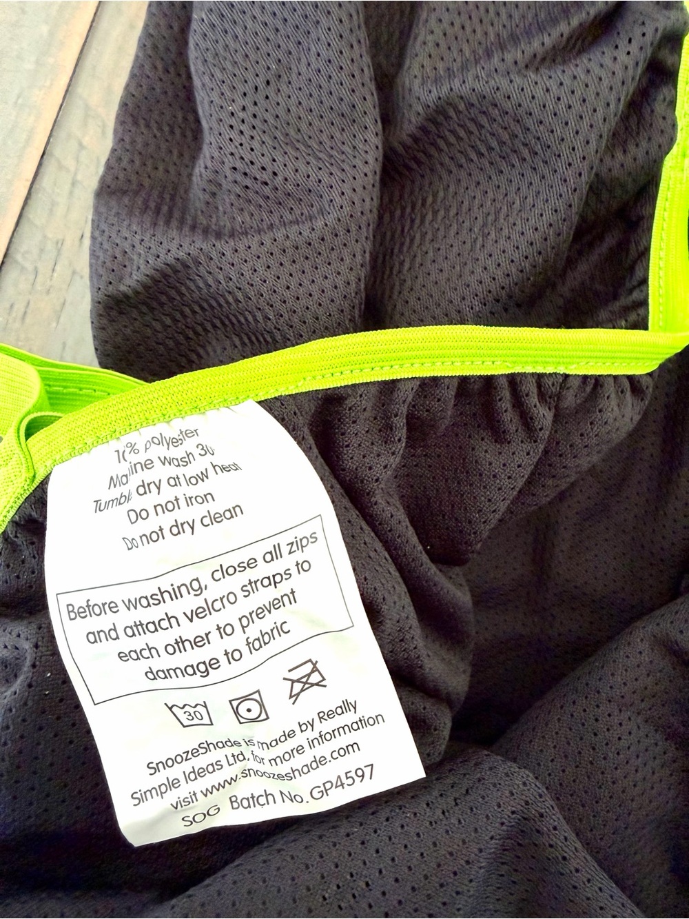 SNOOZESHADE Original Stroller Sun Shade Blackout Mesh 99% UV Protection Black - Picture 6 of 8